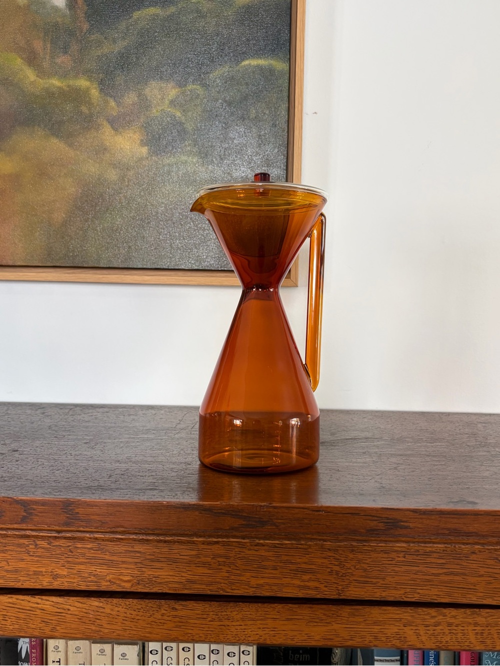 YIELD Amber Glass Pour Over Coffee Carafe • Mid Century Modern